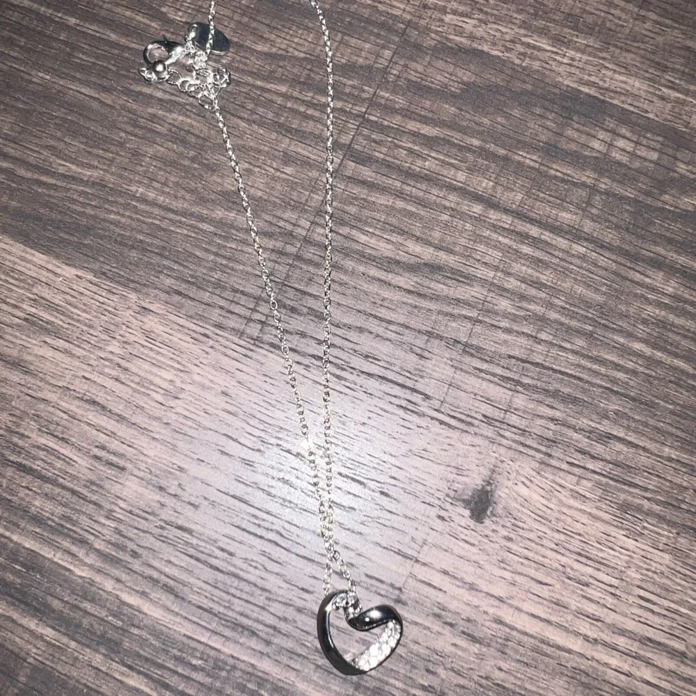Silver Rhinestone Heart Shape Necklace
